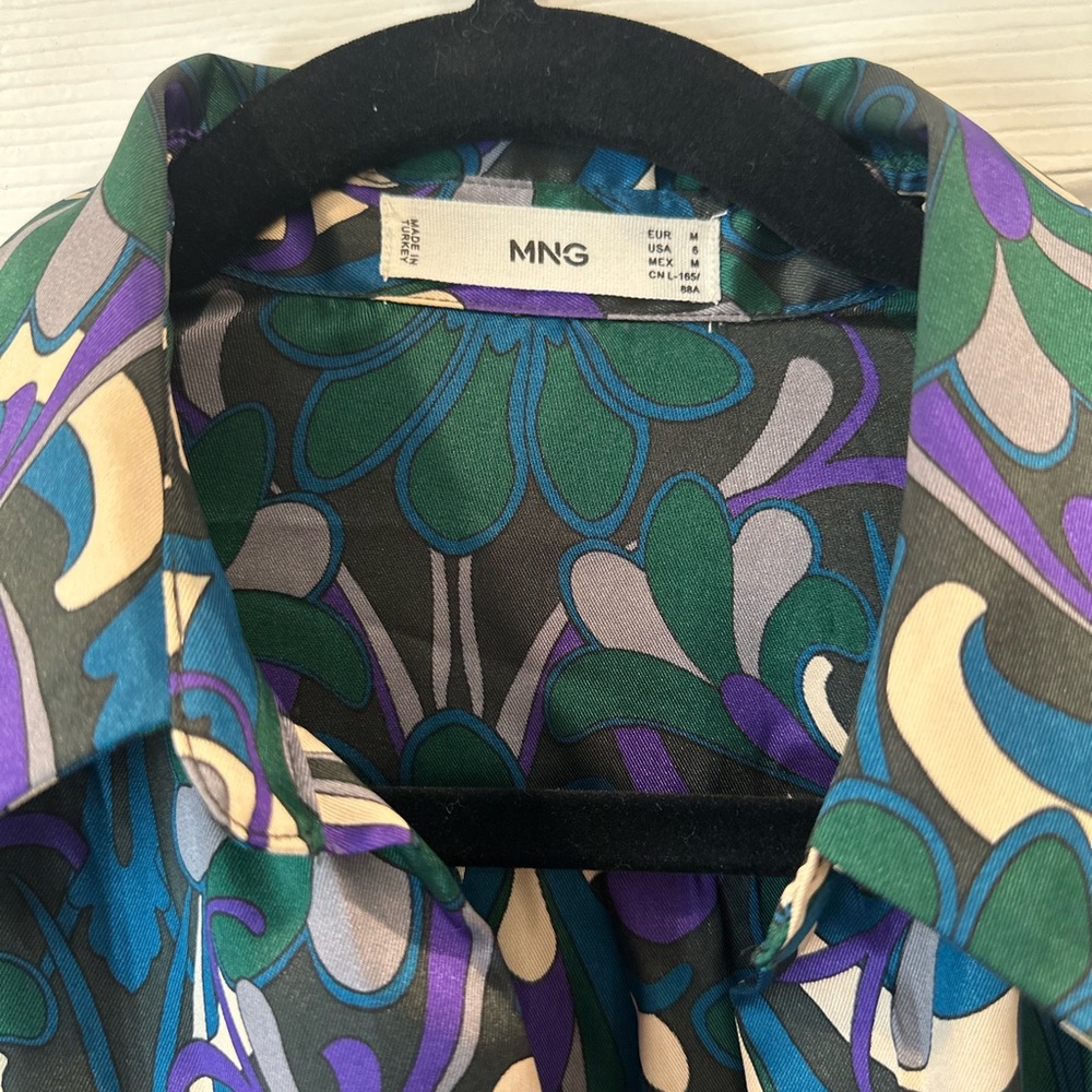 MANGO Abstract Print Wrap Mini Dress - Picture 5 of 8